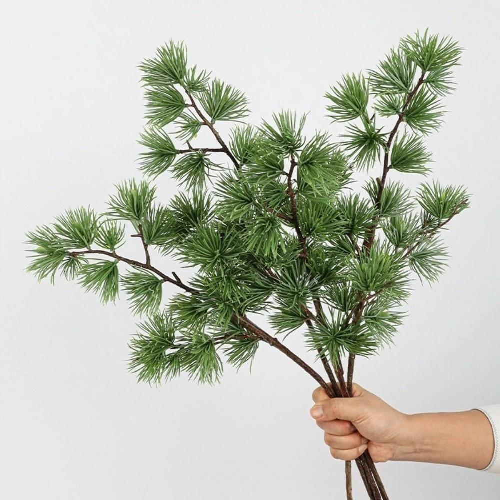 Reception Decor 60 CM Artificial Pine Branch Plastic Realistic Pine Trees Plants Luxury Decorative Fake Plants Hotel Lobby