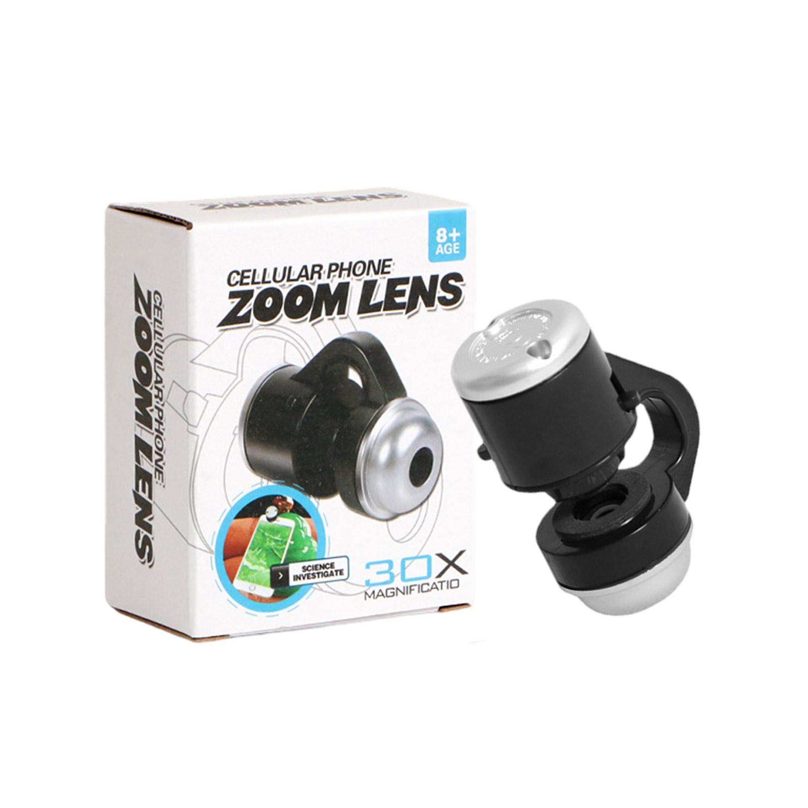 

Универсальный 30-кратный микроскоп для мобильного телефона со светодиодной подсветкой, макрообъектив с оптическим зумом, зажим для объектива камеры для мобильного телефона