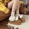 Cotton Shoes Women's 2025 New Winter Thick-soled Wool Ring, Piled and Thickened One-pedal Outer Wear Snow Boots Women's Cotton Shoes