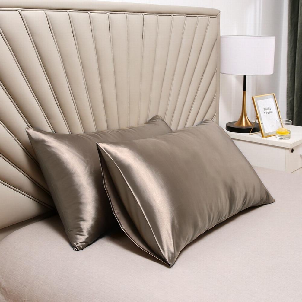 Bedroom Pillow Case Protector Simulated Silk Fabric Pillowcase Modern 48x74cm Luxurious Comfotable Solid Color