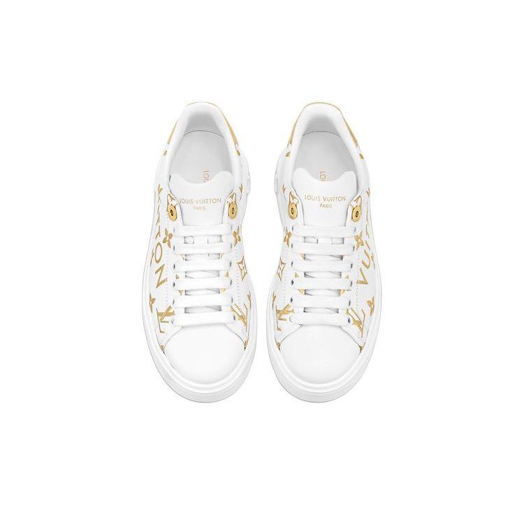 Louis Vuitton Time Out Sneakers 'White With Gold Monogram' Women's 1AAVVQ
