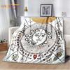 Magic Ouija Board Alphabet Blanket Witchcraft Pentagon Blanket for Bedroom Living Room Sofa Gothic Ouija Hand Flannel Blanket