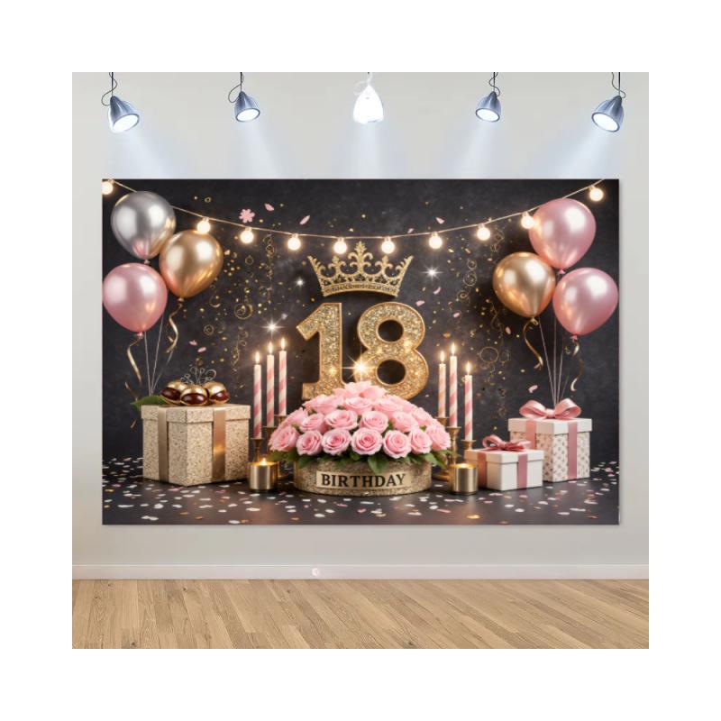 New Birthday Series Banner Background Cloth for Party Decorations