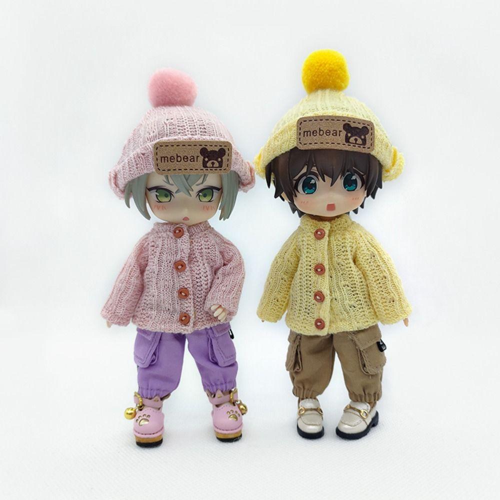 Handmade Doll Knitted Sweater Cardigans Multicolored Mini Casual Clothes Kids DIY Gift Toys for 1/11 1/12 Dolls For OB11 Dolls