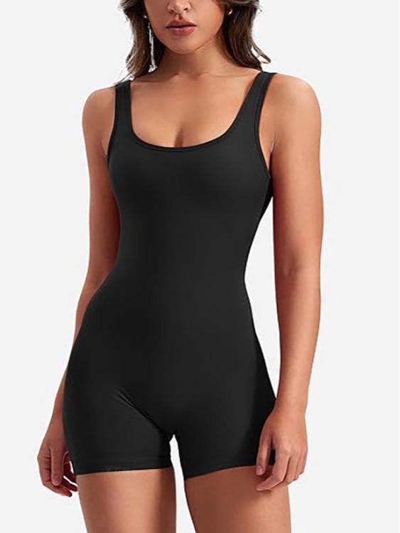 Sportlicher rückenfreier V-Ausschnitt Quick-Dry Einteiler - Damen Sexy Träger-Shorts