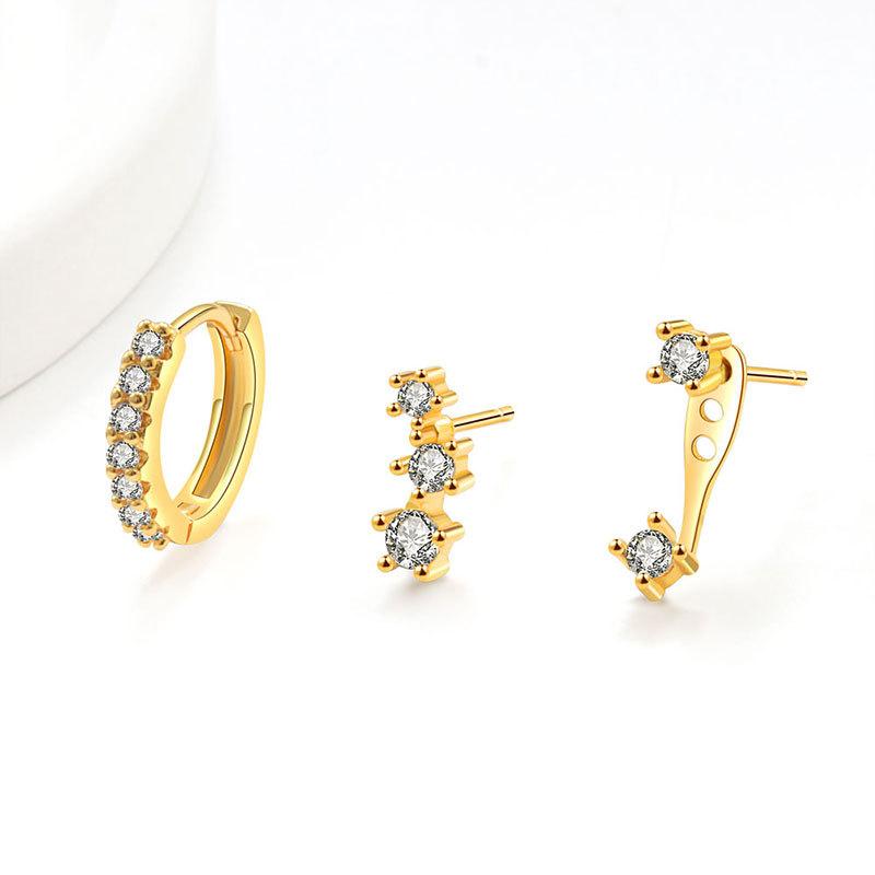 2025 New High-quality European and American Fine Jewelry Gold-plated Simple Style Cubic Zircon Oxide Women's Hoop Earrings
