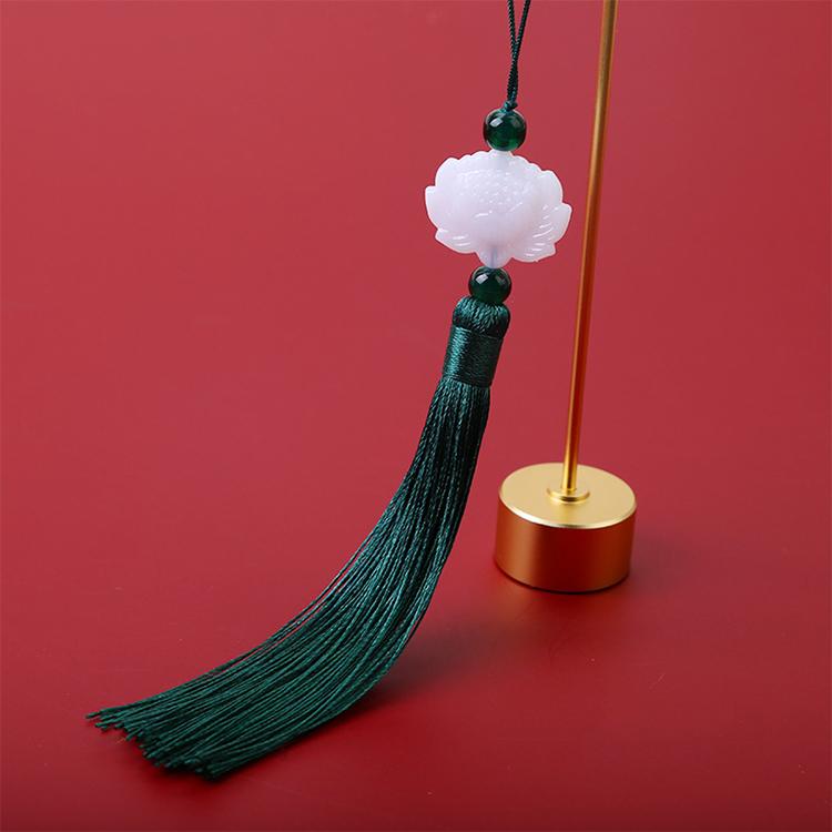 2pcs/Lot White Lotus Pendant Tassel Hanging Tassel Silk Fringe Bangs Flower Tassel Trim Key For Curtains Home Decor Accessories