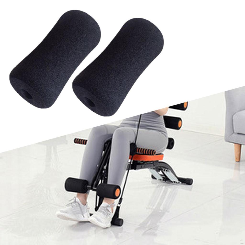 2 Pack Foam Foot Pad Rollers Grip Handle Exercise Equipment Sleeves for Home Gym Leg Extension