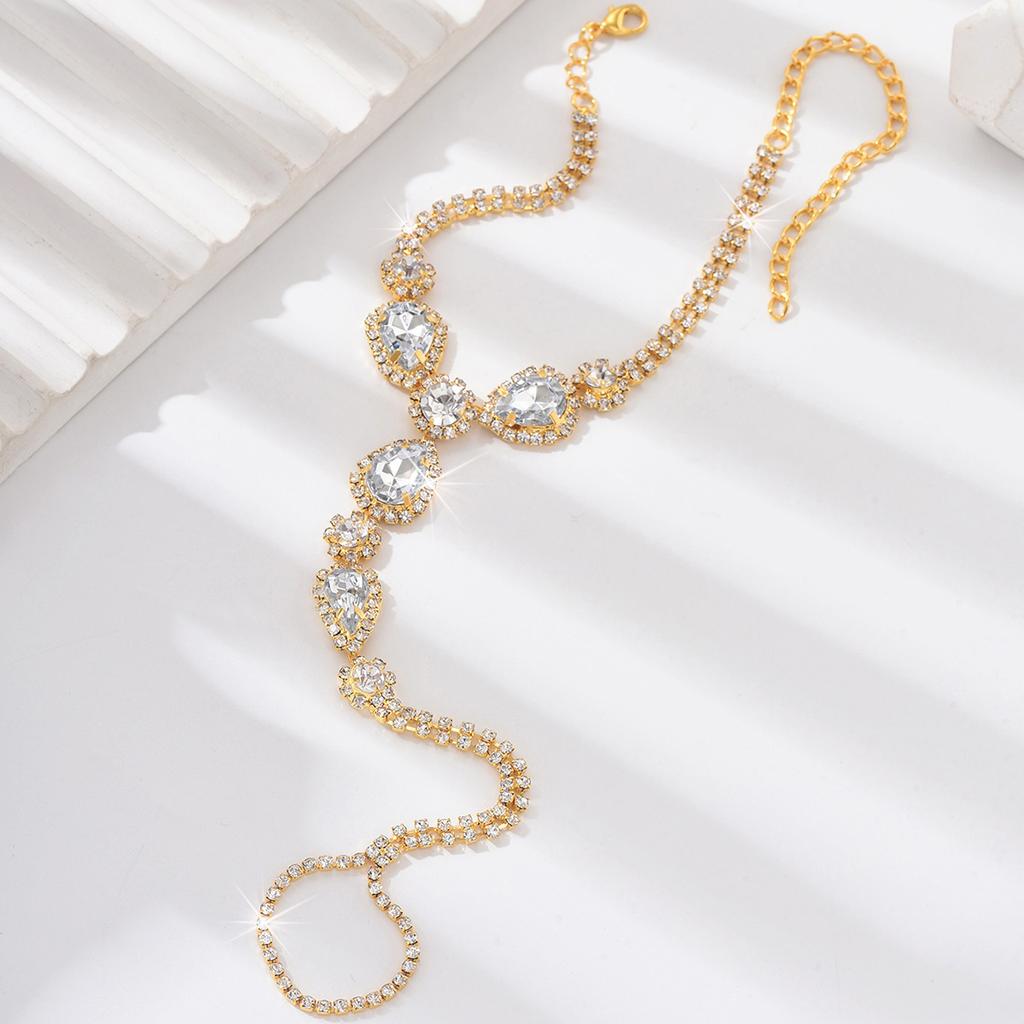 1PC Women's Fashion Trendy Waterdrop Foot Chain Zircon Accessories Suitable for Date, Party, Festival Gifts