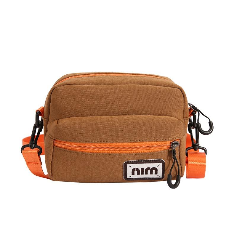 New Nylon Women's Bag Trendy Color Block Mini Square Purse Korean Style Crossbody Shoulder Bag