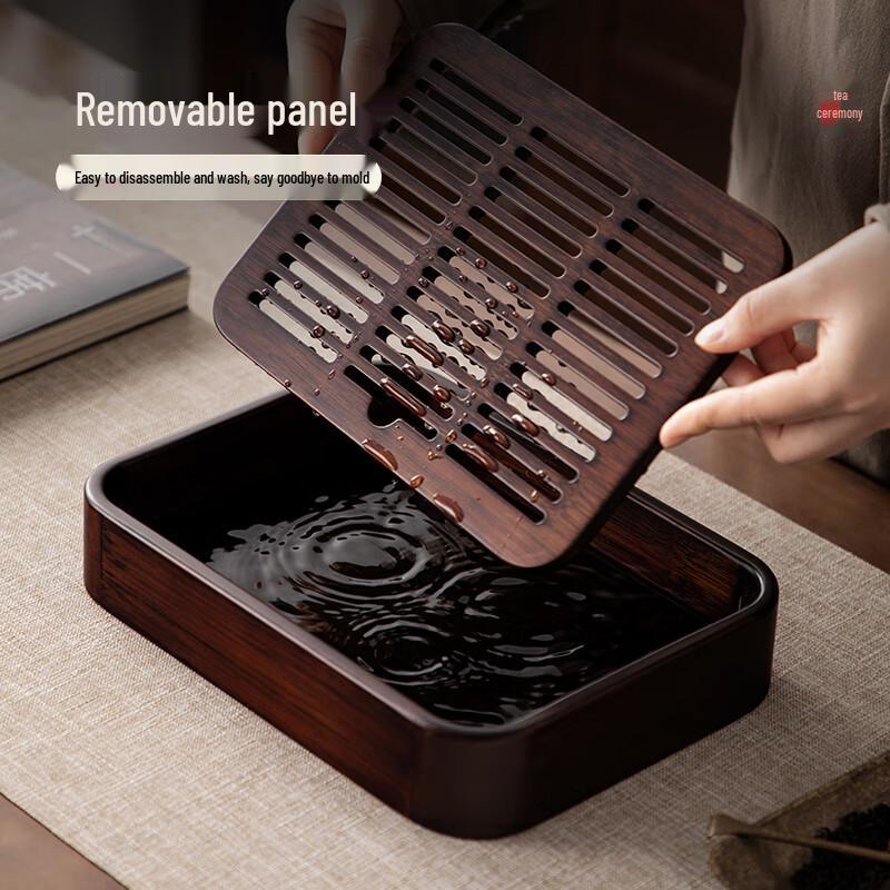 Wenbai Personal Bamboo Tea Tray with Drainage