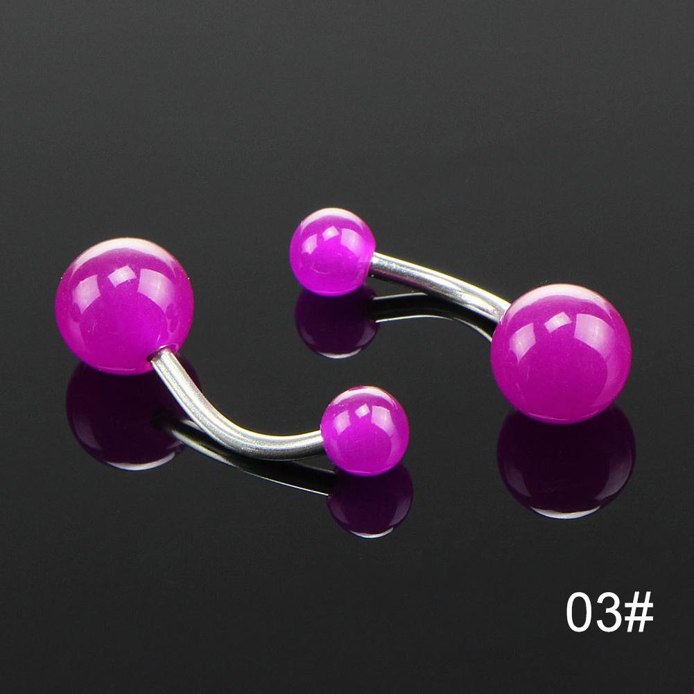 1 Stück 7 Farben Leuchtender Edelstahl Acryl Bauchnabelpiercing Körperschmuck