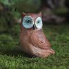 Decorative Garden Owls Mini Simulation Owl Resin Figurine, Lifelike Feather Texture Animal Statue, Weather-Resistant Micro Creative Scene Accessories