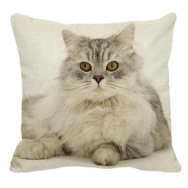 Persian Cat Linen Pattern Double-sided Printed Pillow Cover Short Plush Suitable Living Rooms Bedrooms Sofas Throw Cushion Cover