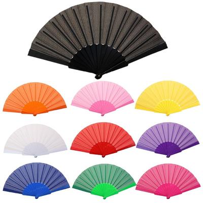 Elegant Folding Fan Portable Fabric Hand Fan for Weddings Travel Party Dancing Cosplay