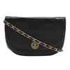 Half Moon Chain Shoulder Shoulder Bag Vintage Black Lambskin Women Used