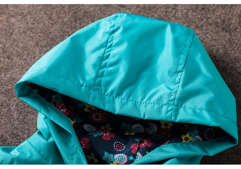 Girls' Cute Flower Windproof Waterproof Hooded Jacket - Kids Spring/Autumn 2016 Collection