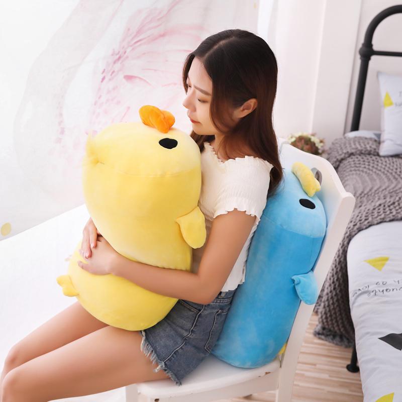 Squishy 4050Cm Yellow Duck Plush Pillow Down Cotton Stuffed Cartoon Animal Cushion Back Support Plushie Friend Gift