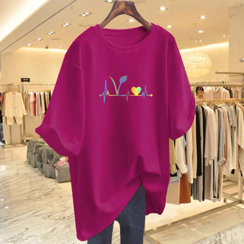 Women's Korean Style Loose White Cotton T-Shirt