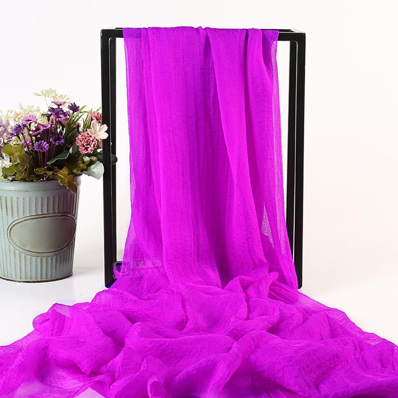 Women Translucent Scarf Chiffon Wild 170*70cm Solid Color Simulation Silk  Shawl Sunscreen