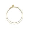 Gold Tone Steel Bracelet With White And Gold Beads LPS05ARR97 For Women