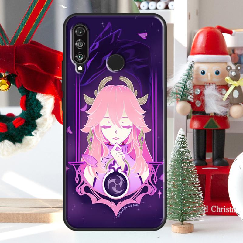Yae Miko Genshin Impact For Huawei Nova 5T 9 10 SE 7i 8i 11i 12i Y73 Y72 Y61 Y91 Y60 Y70 Y90 P20 P40 P30 Lite Case