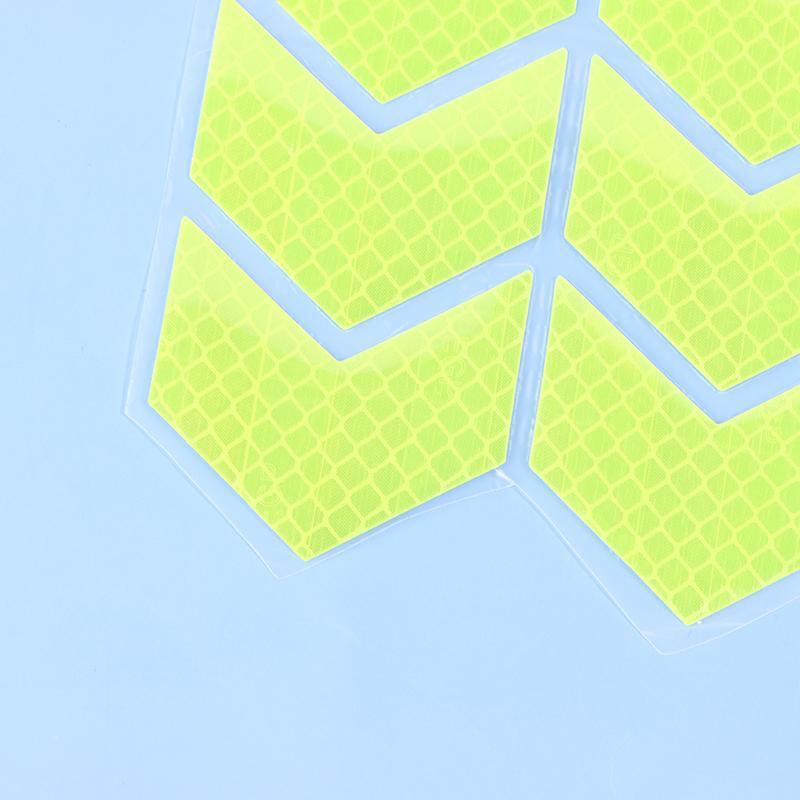 10 Piezas/Set Cinta Reflectante de Señal de Flecha Adhesivo de Seguridad de Advertencia Para Parachoques de Coche Maletero Reflector Cinta de Peligro Accesorios para Motocicleta