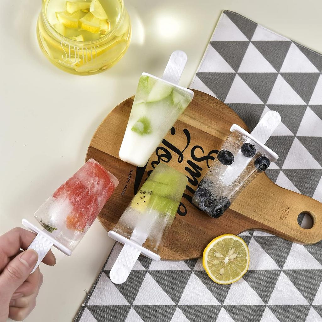6-Compartment Silicone Popsicle Molds Set with Funnel & Cleaning Brush, Easy Release Reusable BPA Free Ice Pop Molds, Green