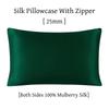 25MM Pure Silk Zipper Pillowcase 1pc 100% Nature Mulberry Silk Pillow Cover Single pillow Case