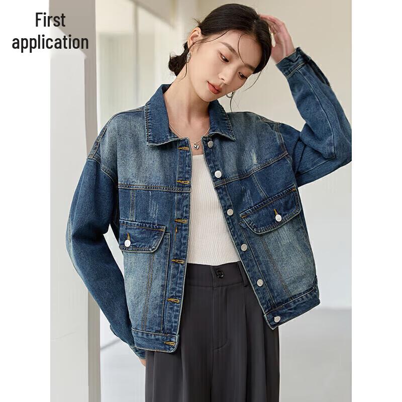 

Women s Retro Loose Fit Denim Jacket L