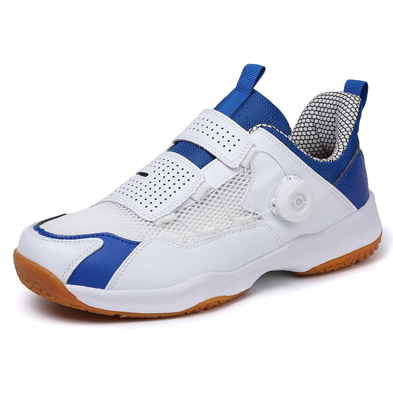 

Профессиональная обувь для бадминтона мужская женская с вращающейся пряжкой кроссовки для настольного тенниса унисекс сетчатая дышащая нескользящая мужская теннисная обувь 34
