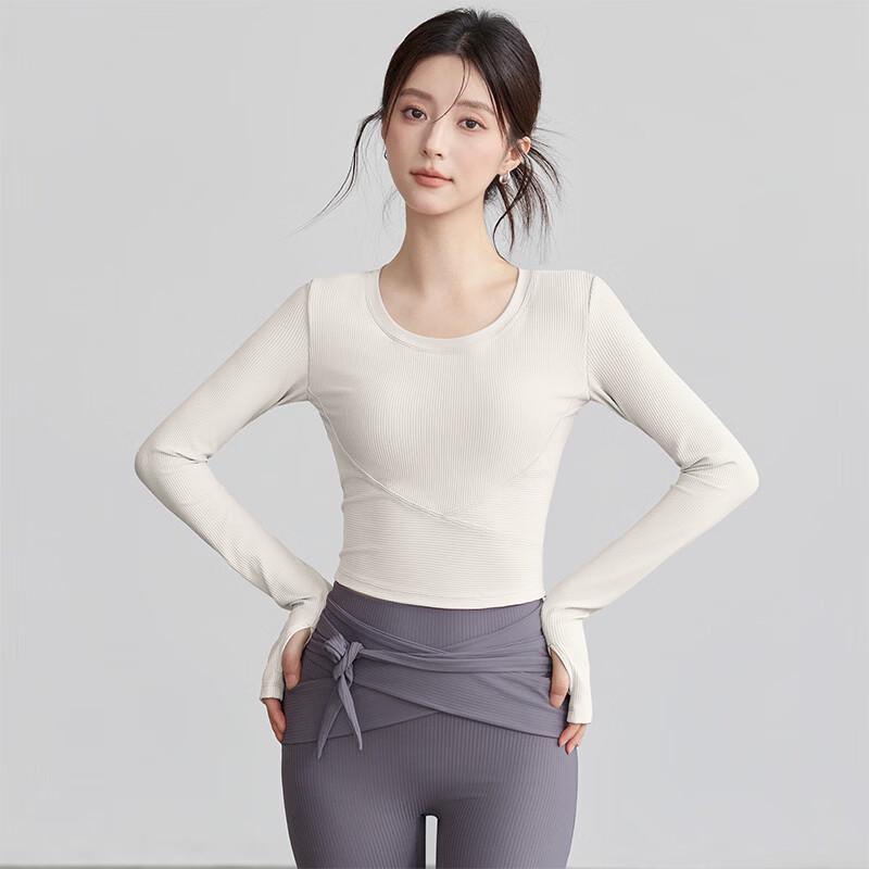 Youyou Women s Autumn/Winter Round Neck Long Sleeve Yoga & Training Top M