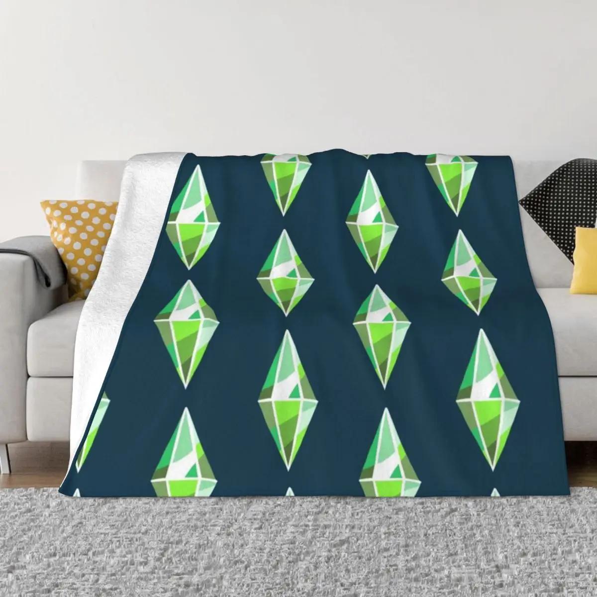 Sims 4 Plumbob Throw Blanket Stuffeds halloween decorative Blankets 75x90cm