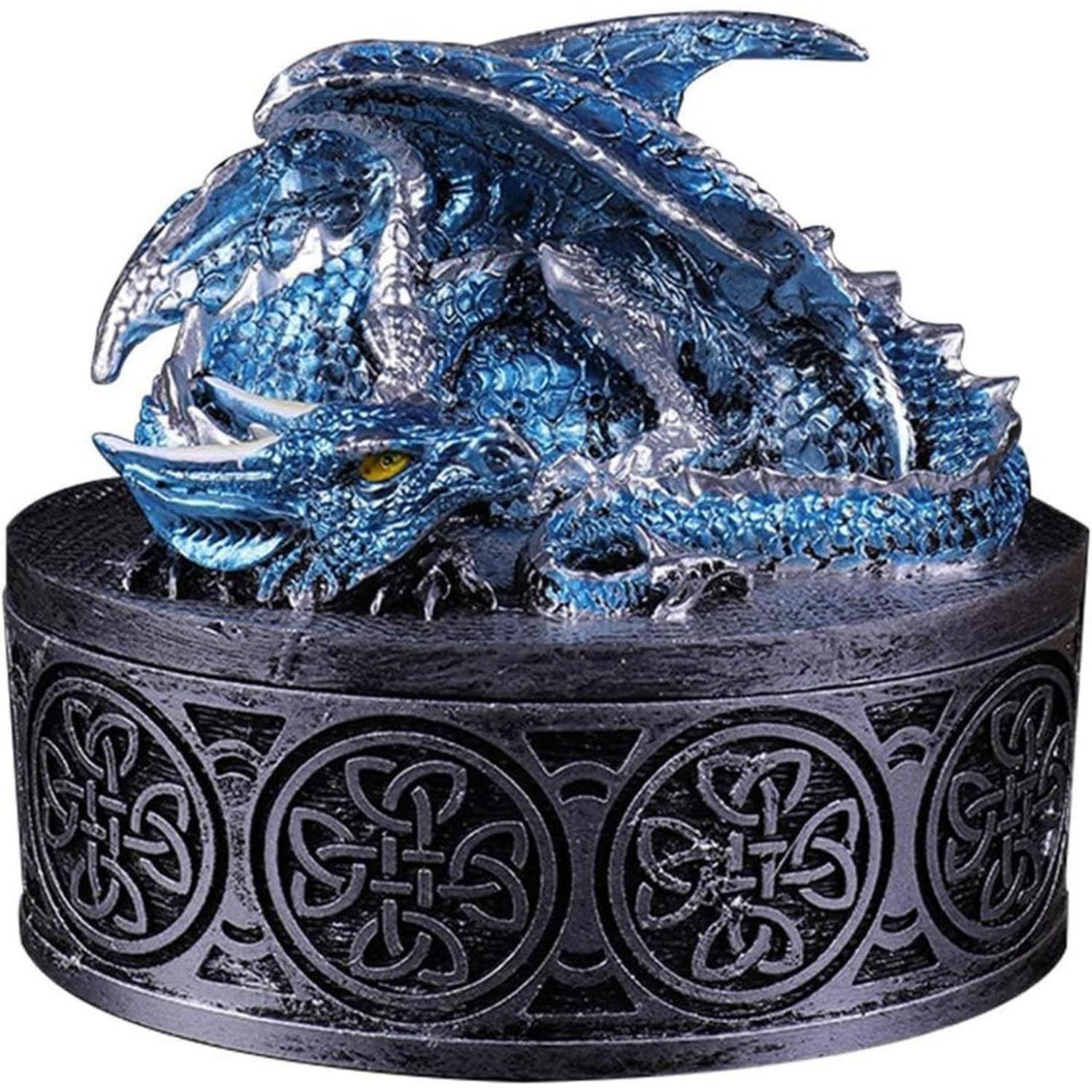 

Уникальный новый узор дракона DND подарочный ящик для хранения игральных костей, Dungeons and Dragons RPG MTG настольные игры D&D Pathfinder Shadowrun,DND аксессуары Essentials Kit 10.3*8.8*7.3cm синий