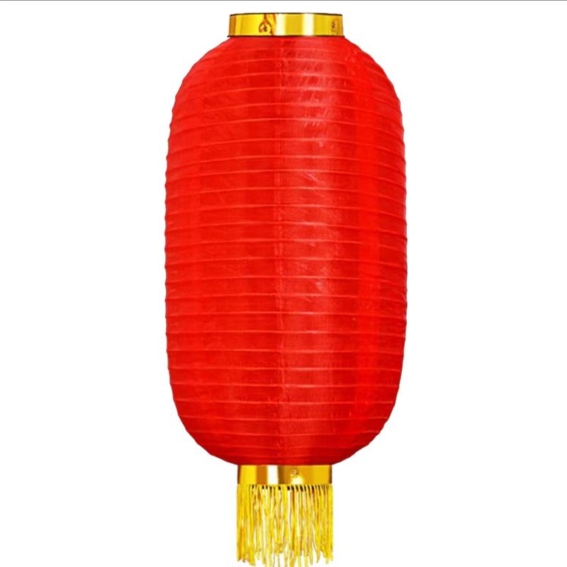 Large Red Foldable Waterproof Winter Melon Lantern - Outdoor Hanging Ornament for Festivals and Celebrations 8-inch gold mouth diameter 20cm height 35cm