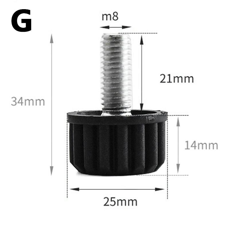 5Pcs Steel Furniture Legs Anti-slip Base Table Cabinet Leg Pad Adjustable Leveling Floor Chair Feet Leveler Table Legs M6 M8 M10
