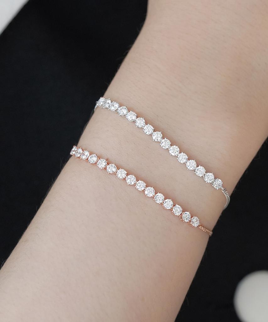 Alleun Silver 925 Zirconia Cubic Tennis Chain Bracelet