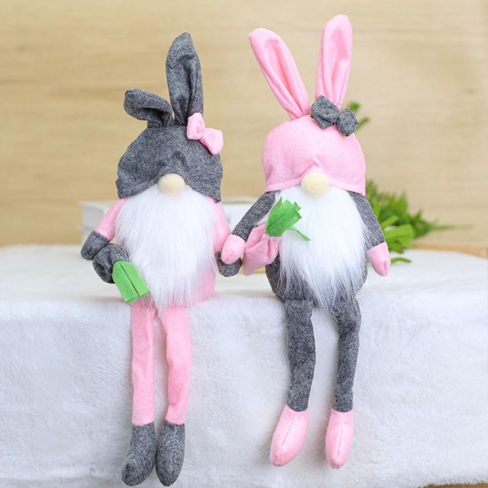 Cartoon Easter Rabbit Ornaments Cute Plush Gnome Dolls Easter Gnome Decorations Gifts