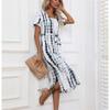Elegant Bodycon Sexy Women's Short Sleeve Printed Dress for Women 2022 Summer Boho Party Dresses Woman Robe Femme Ladies