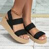 Women's Open Toe Thick Soled Platform Casual Wedge Sandals Ankle Strap Slingback Sandals