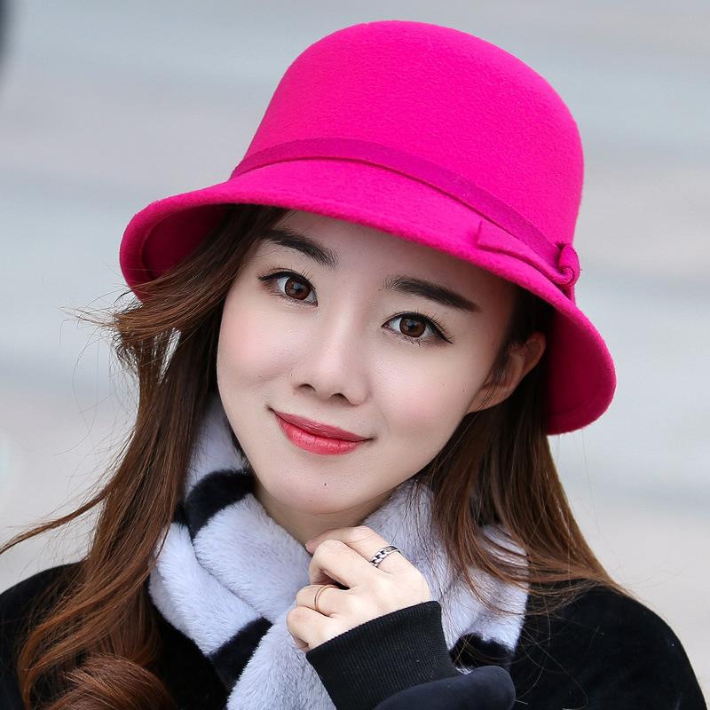 Neuer Herbst Damenhut Britischer Hut Wollmütze Fischerhut Studenten Winter Beckenhut Zylinder
