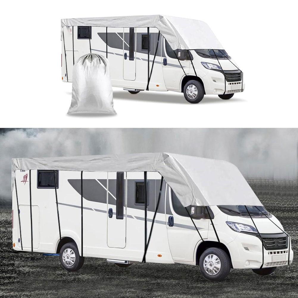 6.5-8.5M RV Caravan Camping Roof Protective Cover Waterproof Dustproof Canvas UV Protection Sunshade Sunproof RV Canopy Cover