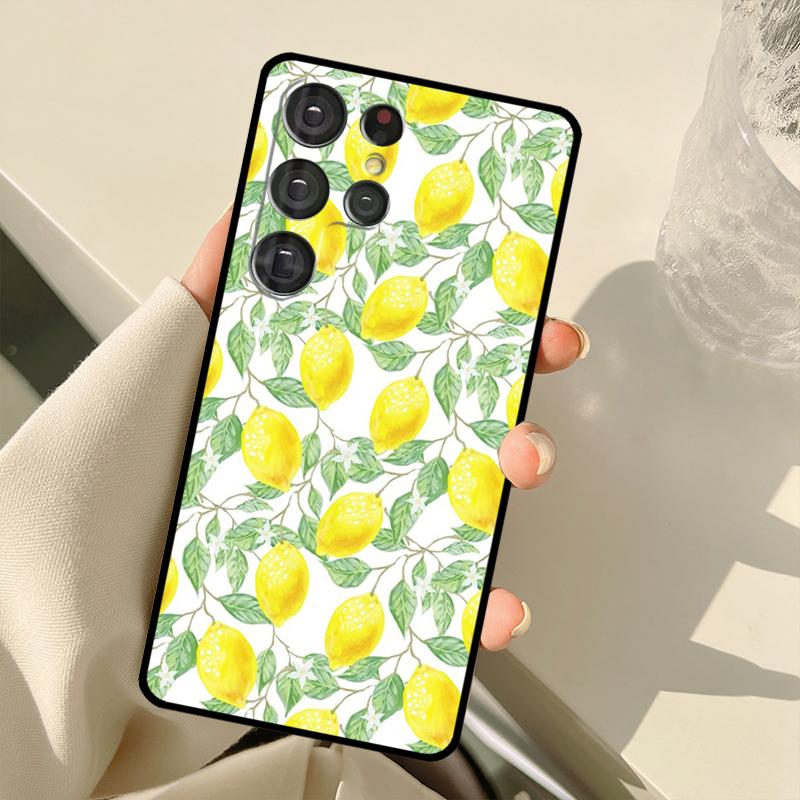 Tropical Summer Fruit Lemon Case For Samsung Galaxy S22 Ultra S21 S20 S24 S25 Ultra S9 S10 Plus S23 FE S25 FE Back Cover