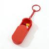 Waterproof Keychain Pill Organizer Tulip Pattern Portable Compact Pill Case Small for Outdoor Activities Daily Medication Carry