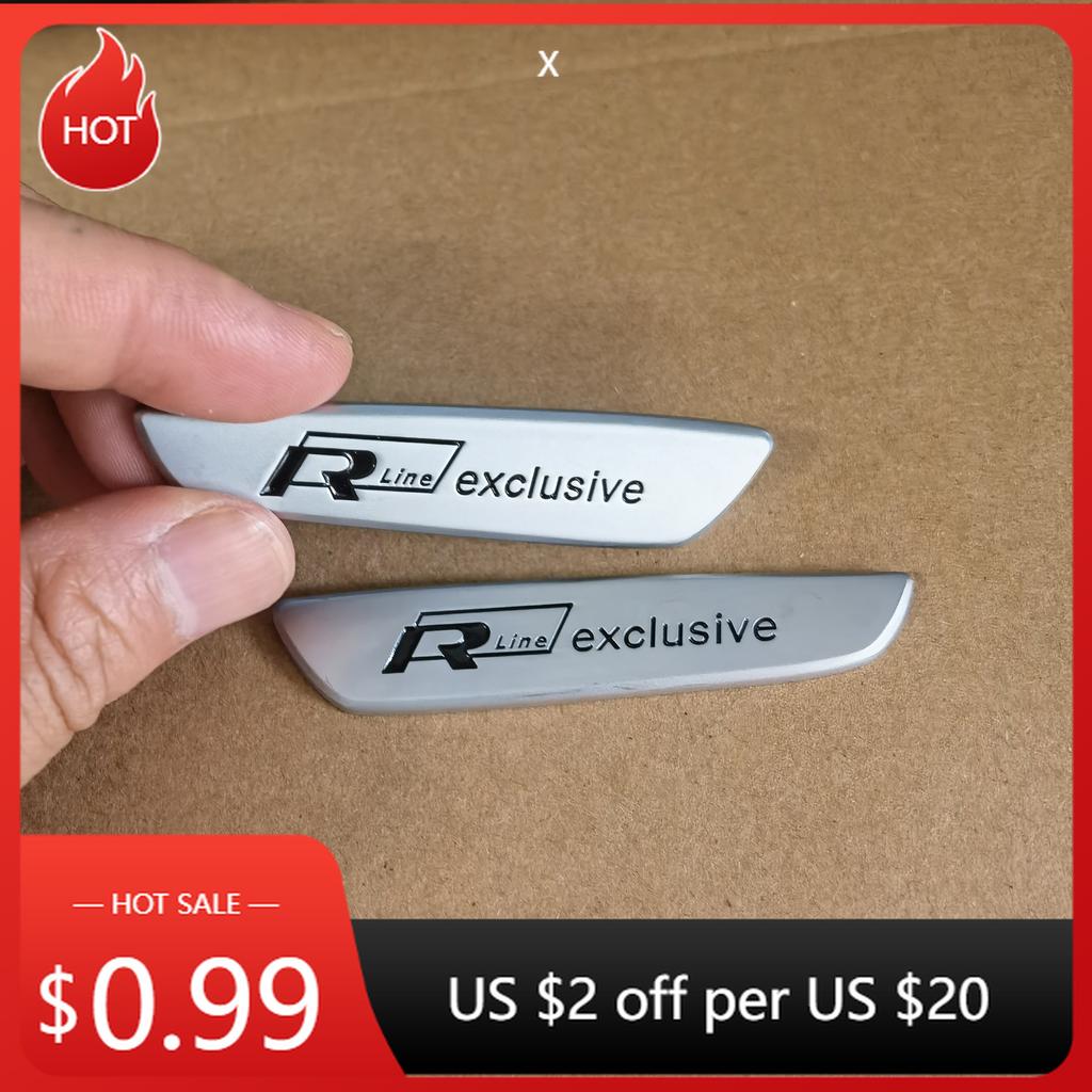 For VW VOLKSWAGEN 2026 New For RLine Exclusive Badge Sticker 2pcs Silver RLine Door Armrest Sticker RLine Interior Sticker For T