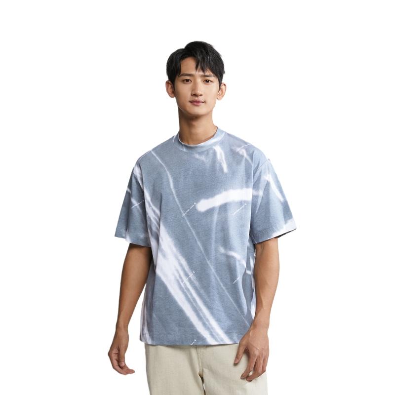 Calvin Klein Tie-Dye Crew Neck Short Sleeve T-Shirt Men Tops Blue White J322987-0IM