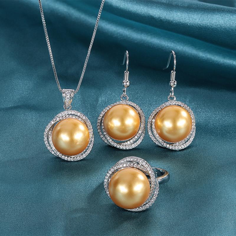 Australian Fritillary Pearl, Set, Pandantiv, Inel, Cercei Set Premium Femei