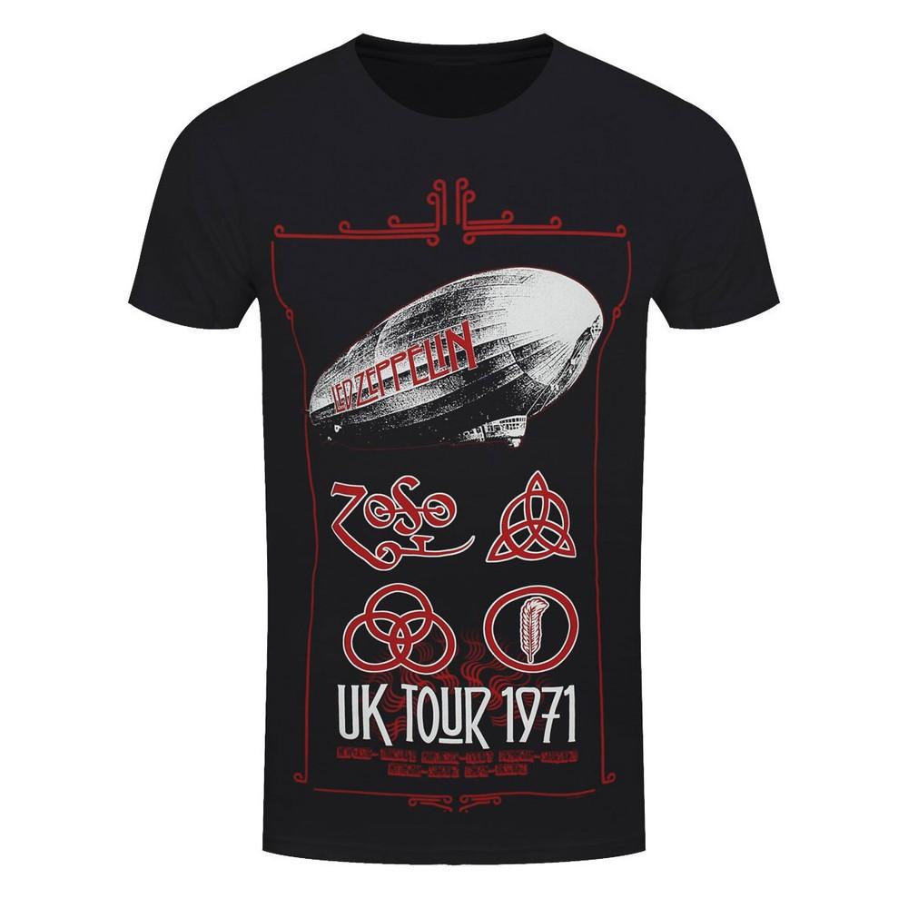 

Led Zeppelin T-Shirt UK Tour 1971 Rock Band New Black Official M