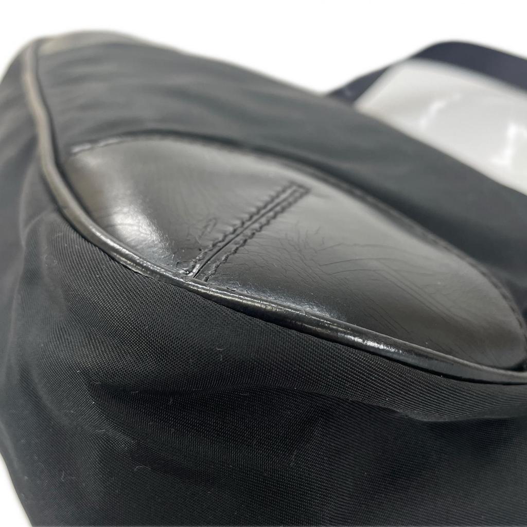 PRADA Hobo Triangle Logo Shoulder Bag black Women One Belt Pack used