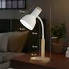 Eye Protection Reading Table Lamp W/ 3 Colors Nordic Wood Iron LED Eye Protection Desk Lamp for Bedroom Living Room Office Hotel